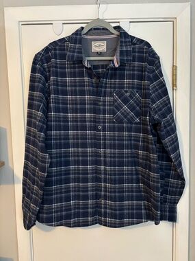 Flag & Anthem Navy Plaid Long-Sleeve Button-Down Shirt